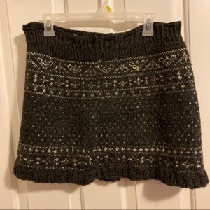Wool knit boho miniskirt